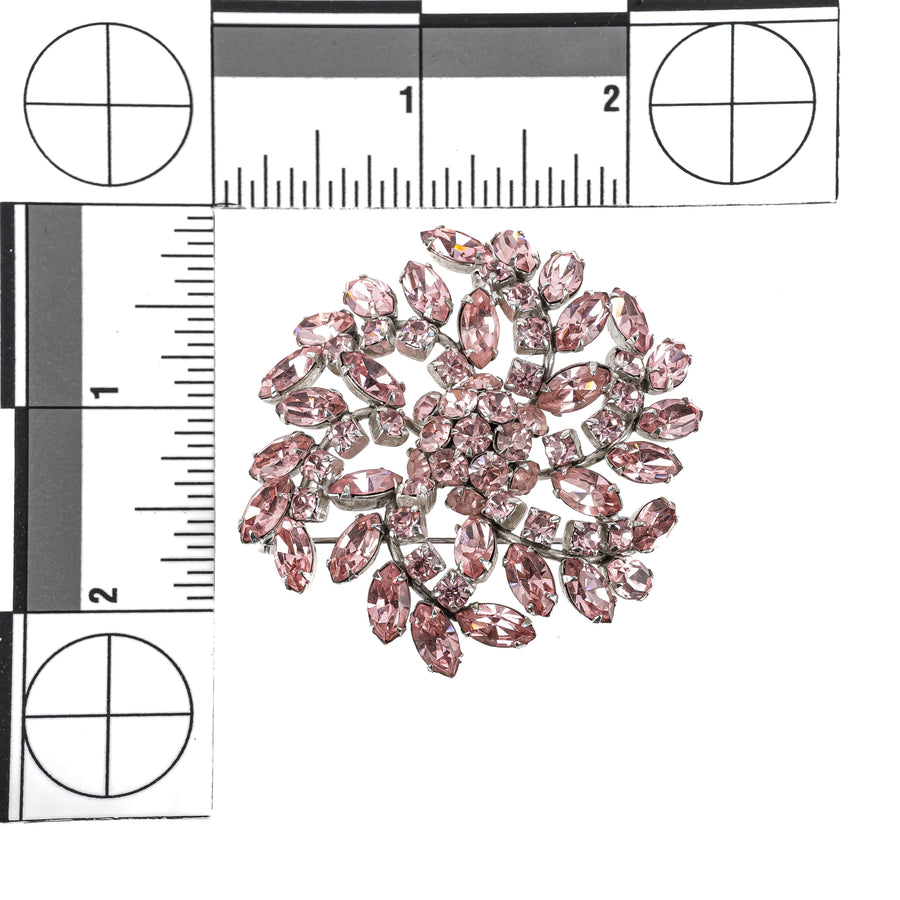 SHERMAN Brooch - Pink Rhinestone