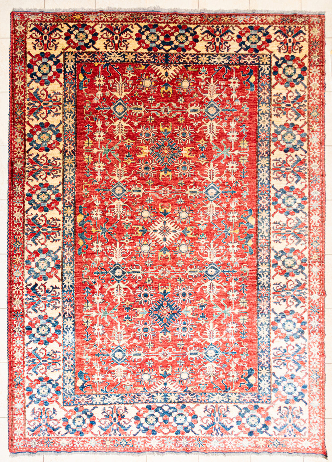 Kazak Hand Knotted Wool Afghan Rug
