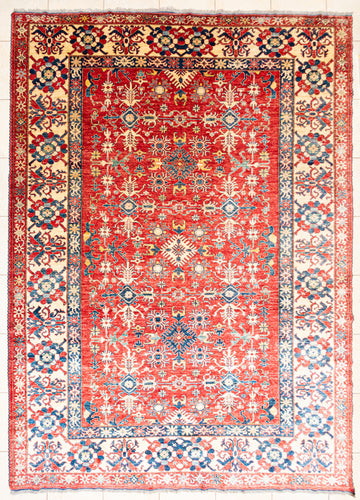 Kazak Hand Knotted Wool Afghan Rug
