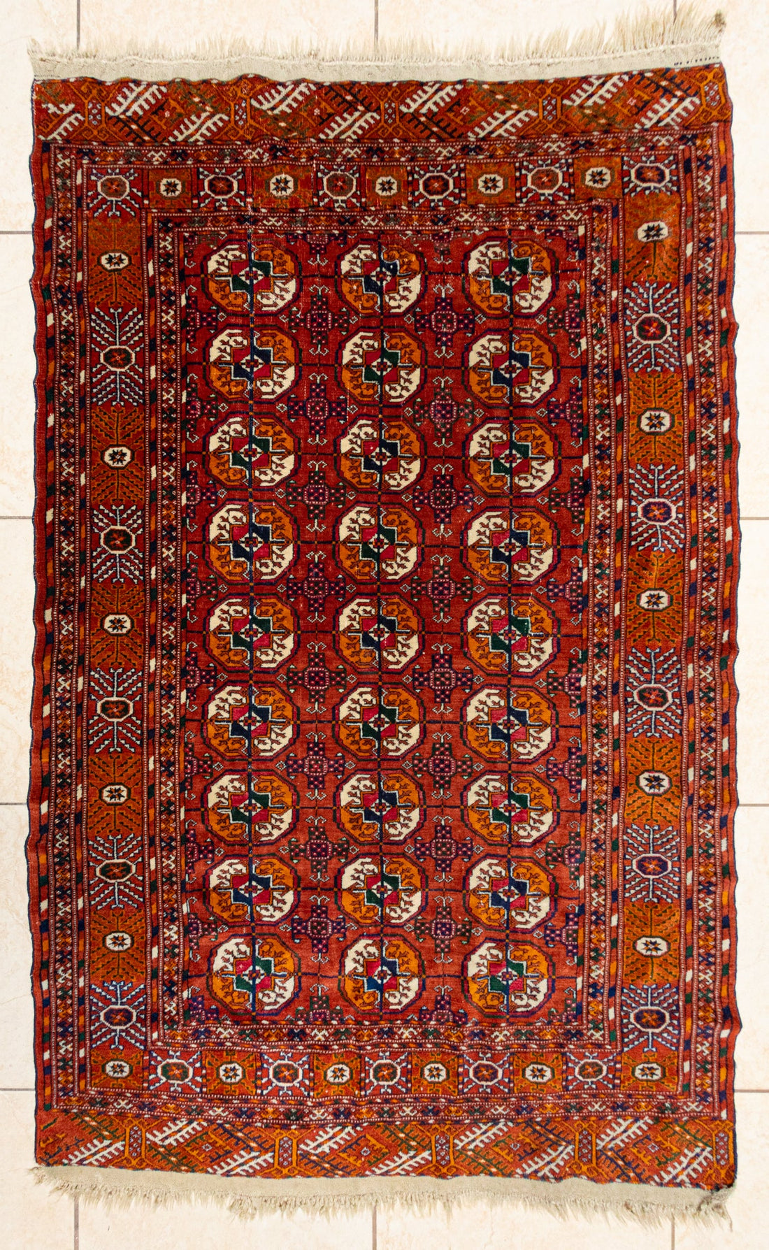 Hand Knotted Wool Turkmen Tekke Rug