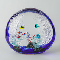 ARS MURANO Elio Raffaelli Art Glass Aquarium Block Sculpture