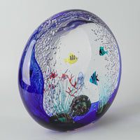 ARS MURANO Elio Raffaelli Art Glass Aquarium Block Sculpture