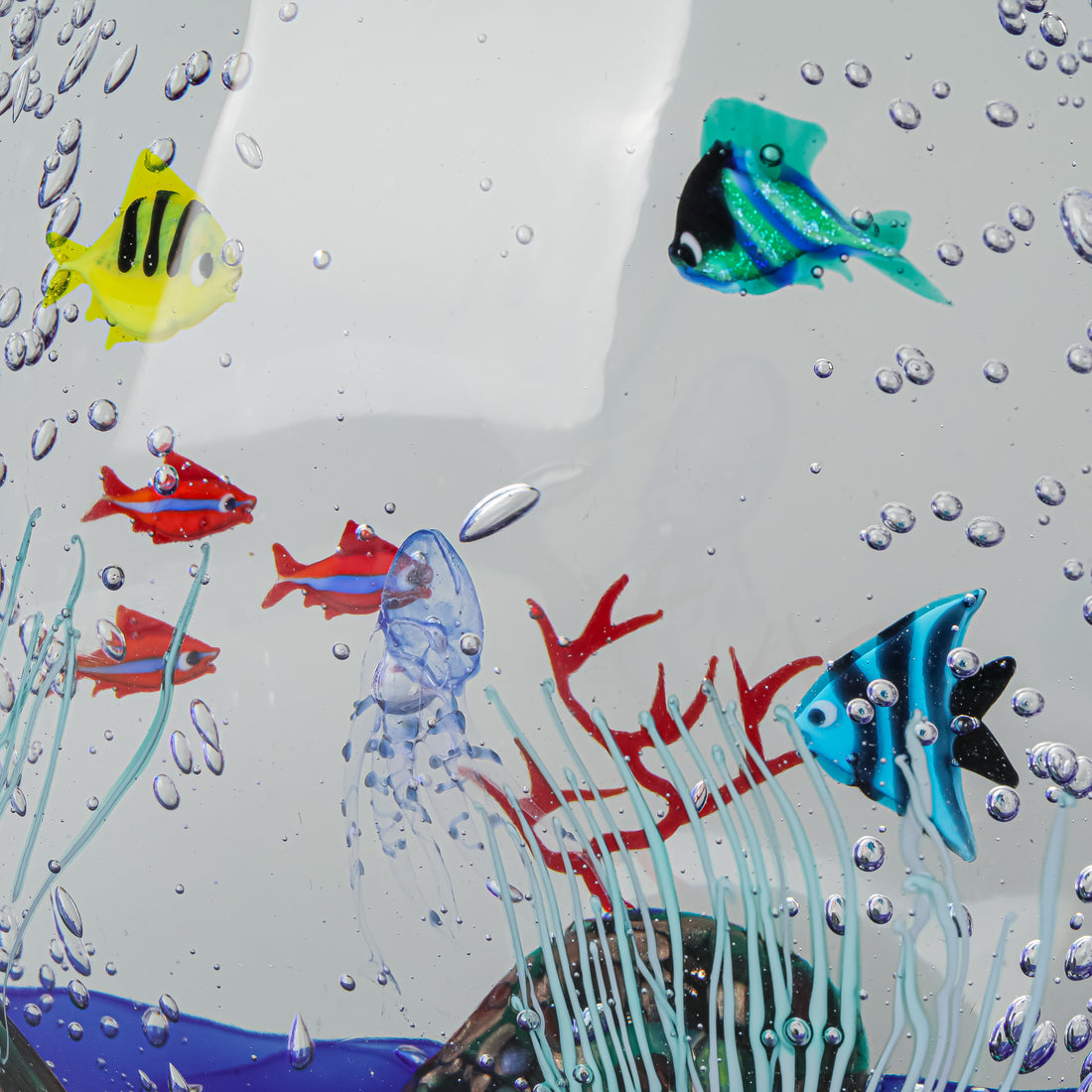 ARS MURANO Elio Raffaelli Art Glass Aquarium Block Sculpture