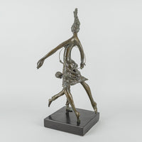 Unknown Artist - Bronze Statue Woman And Child With Hoop