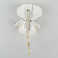 CILEA PARIS Emaline Resin White Iris Brooch