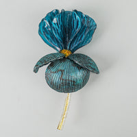 CILEA PARIS Emaline Resin Blue Iris Brooch