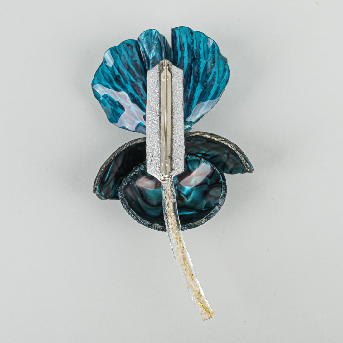 CILEA PARIS Emaline Resin Blue Iris Brooch