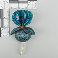 CILEA PARIS Emaline Resin Blue Iris Brooch