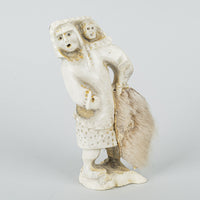 Guyasee Veevee (Inuit 1952) Woman And Child With Fur
