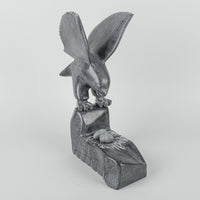 Inuit Carved Stone Sculpture - Bird Standing Over Nest