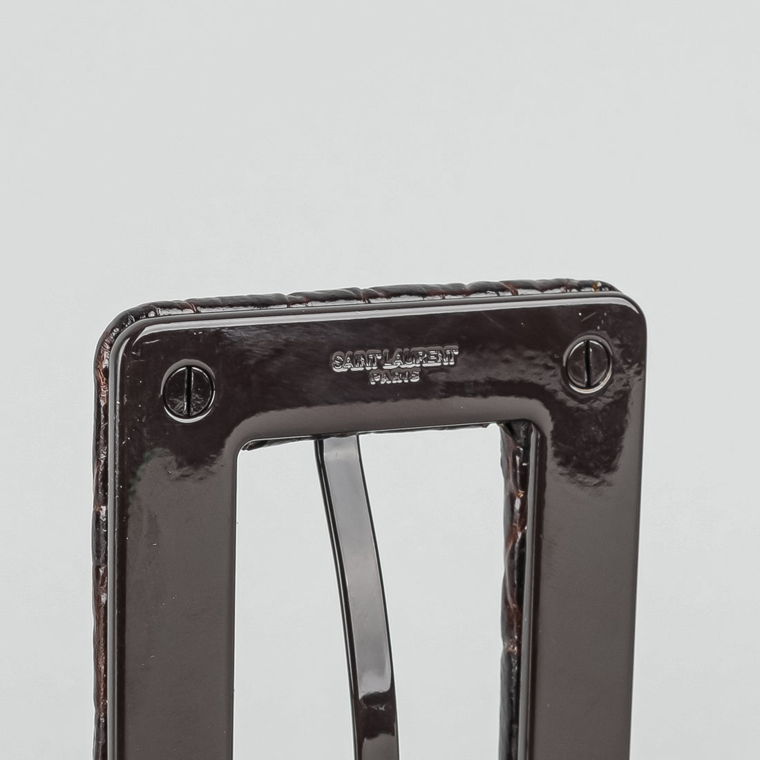 SAINT LAURENT Glossy Crocodile Embossed Leather