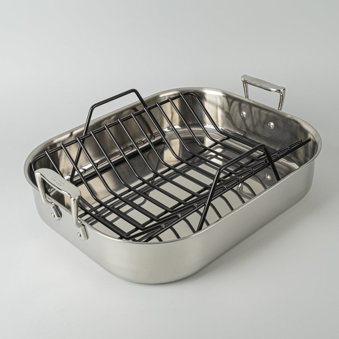 ALL CLAD Stainless Steel Roasting Pan With Rack 2 Pieces