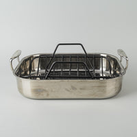 ALL CLAD Stainless Steel Roasting Pan With Rack 2 Pieces