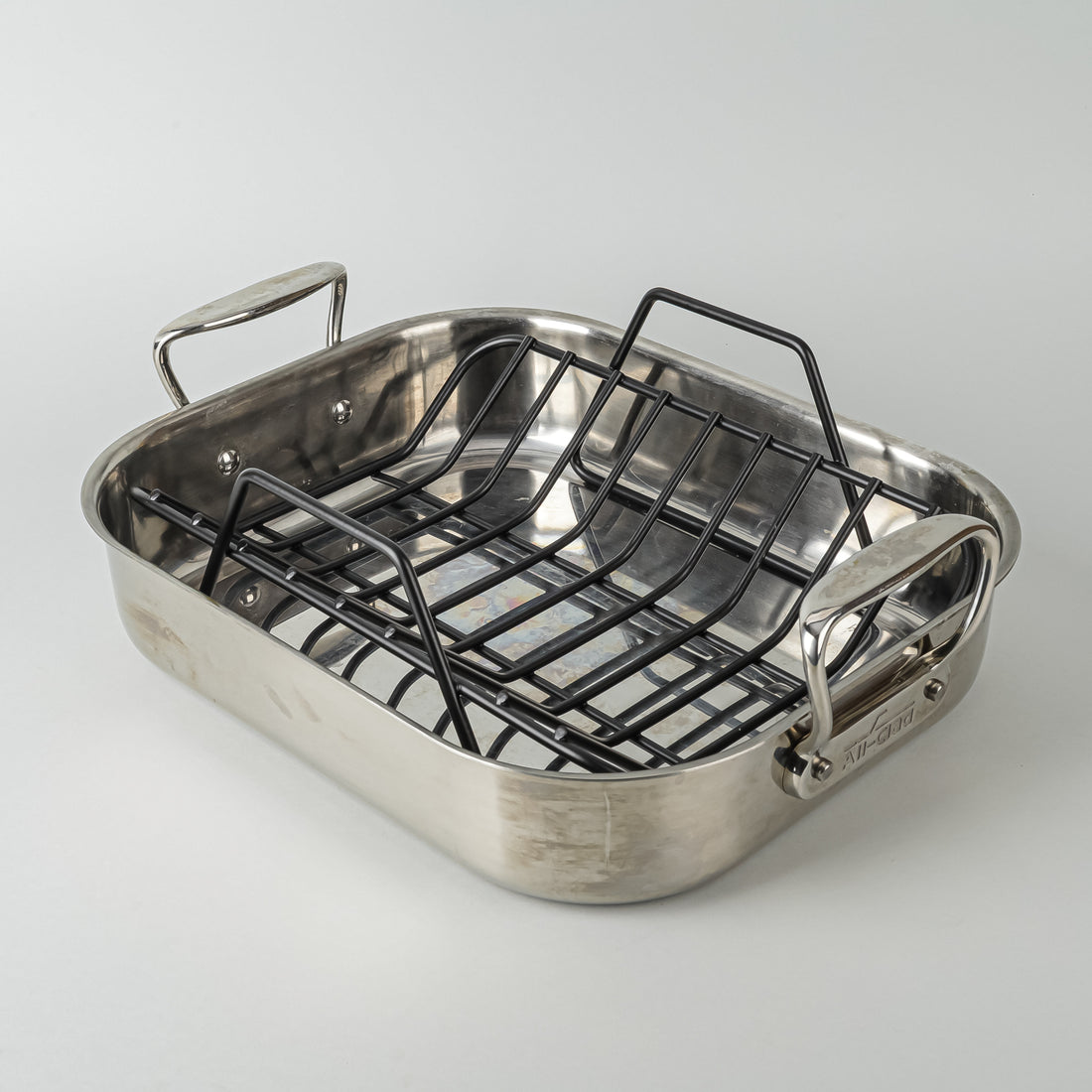 ALL CLAD Stainless Steel Roasting Pan With Rack 2 Pieces