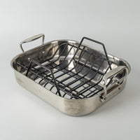 ALL CLAD Stainless Steel Roasting Pan With Rack 2 Pieces