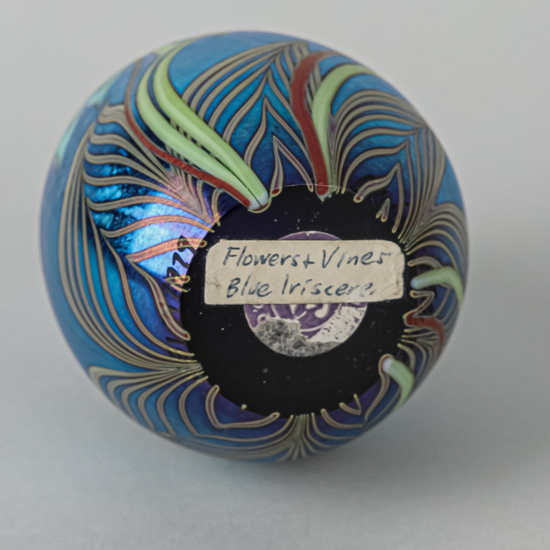 ORIENT & FLUME Flowers & Vines Iridescent Glass Paperweight