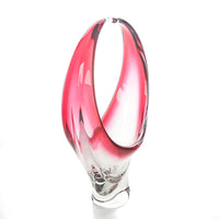 CHALET Free Form Art Glass Basket - Cranberry