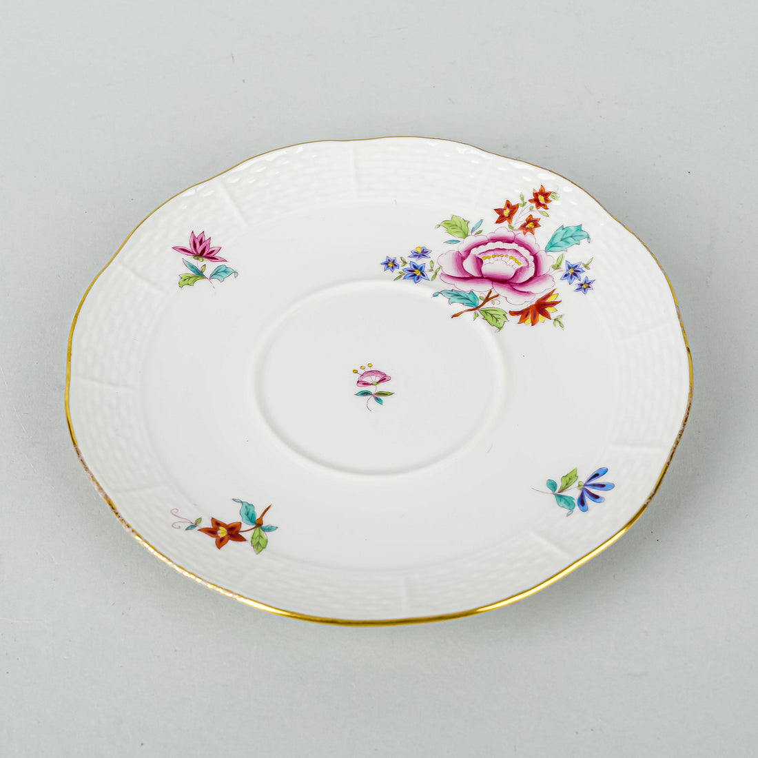 HEREND Nanking Bouquet Covered Cream Soup And Saucer 744