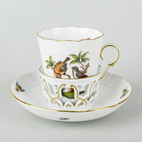HEREND Rothchild Bird Trembleuse Cup & Saucer 713