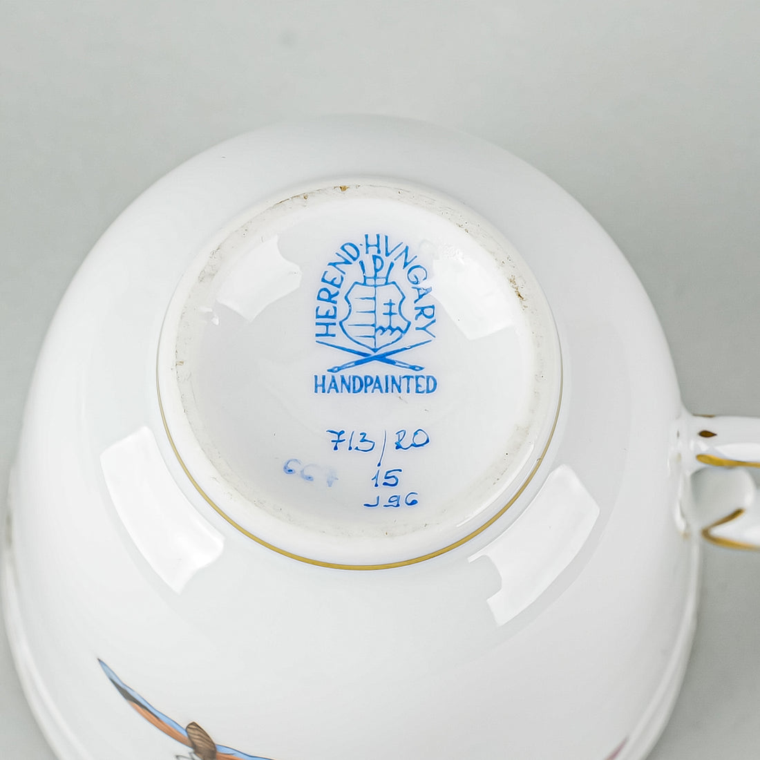 HEREND Rothchild Bird Trembleuse Cup & Saucer 713