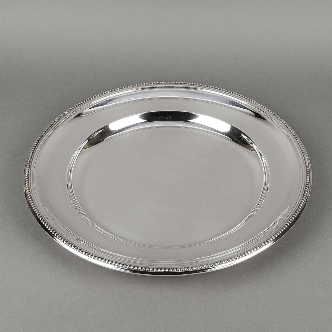 CHRISTOFLE Perles Silverplate Round Platter