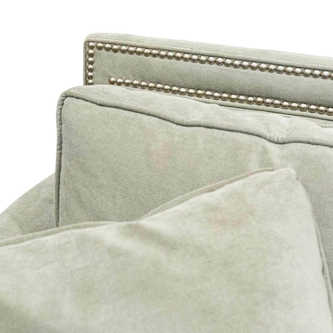 ART SHOPPE Grey Nailhead Sofa