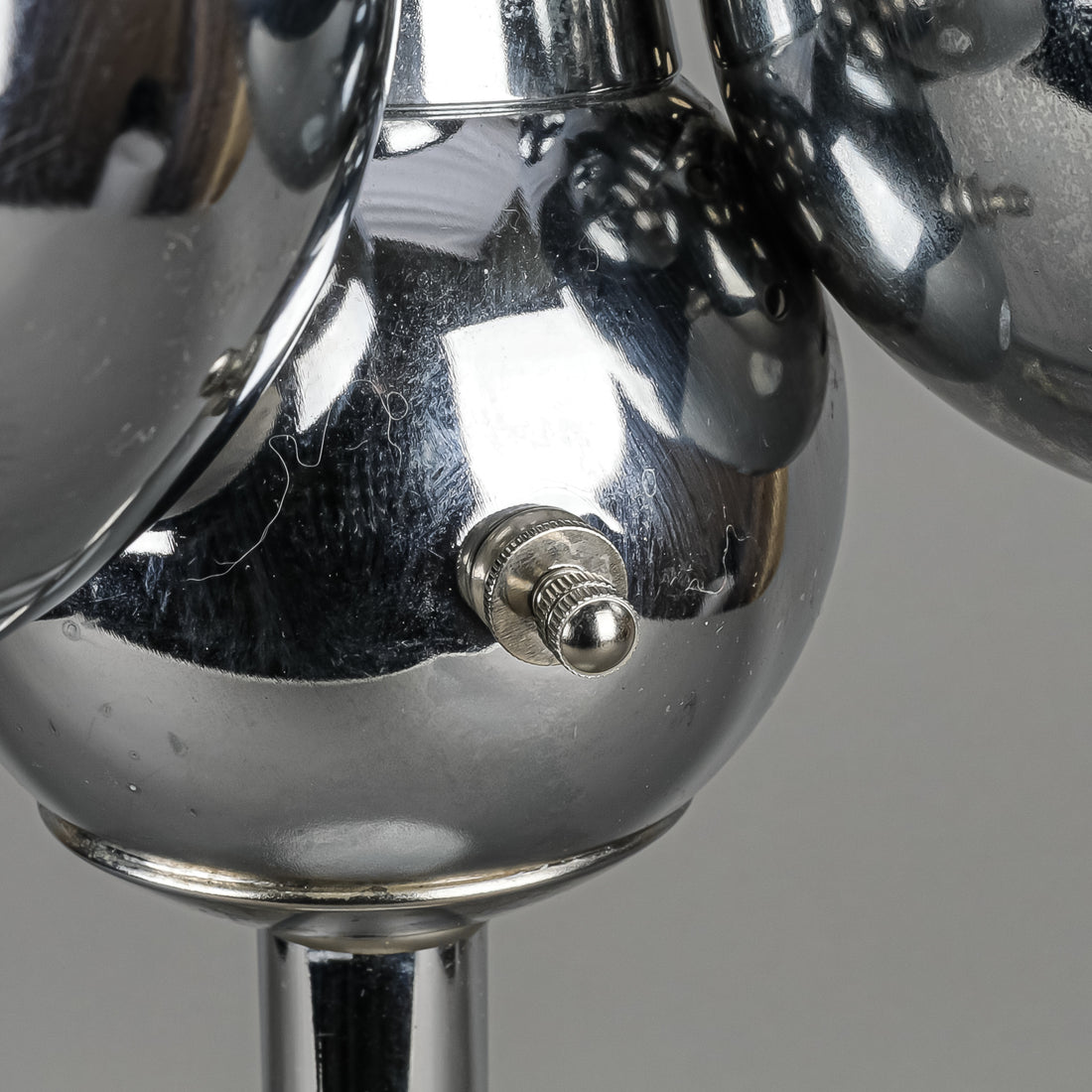 Sonneman Style Chrome Eyeball Table Lamps - Set Of 2