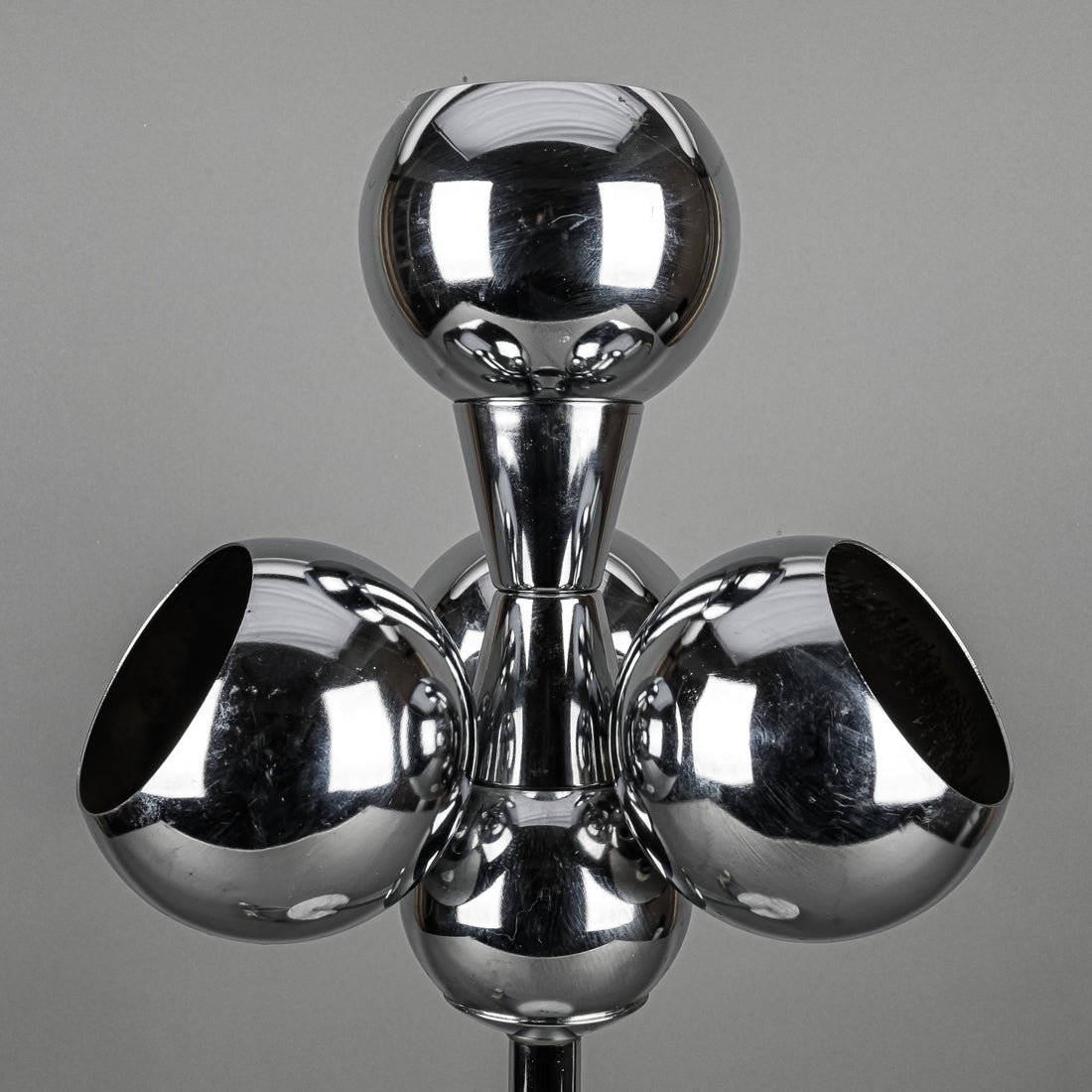 Sonneman Style Chrome Eyeball Table Lamps - Set Of 2