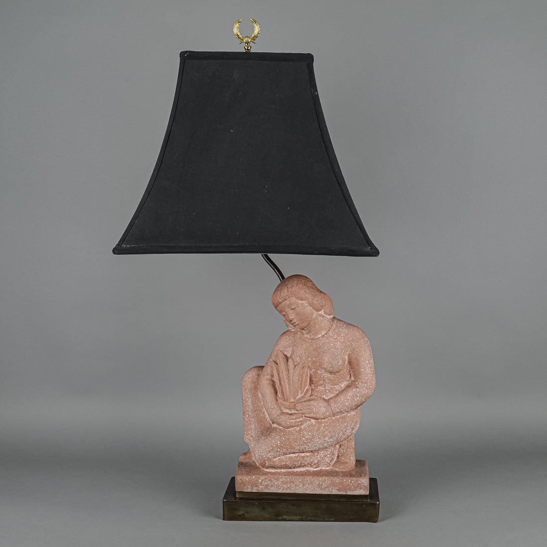 ROBINSON GALLERIES NEW YORK Art Deco Figural Table Lamp With Shade