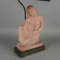 ROBINSON GALLERIES NEW YORK Art Deco Figural Table Lamp With Shade
