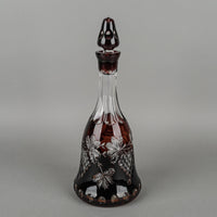 Crystal Red Case Cut To Clear Decanter And Stopper