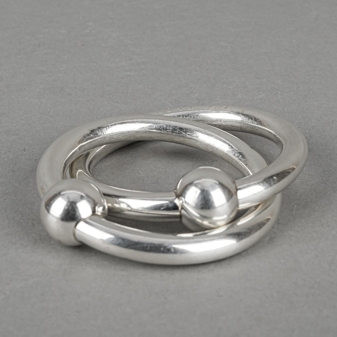 TIFFANY & CO Sterling Silver Double-Ring Baby Rattle