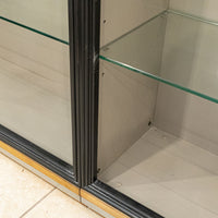 Beige Glazed Display Shelves With Black Accents 2 Pieces