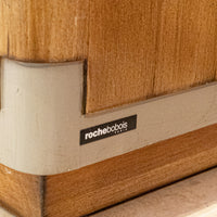 Beige Glazed Display Shelves With Black Accents 2 Pieces