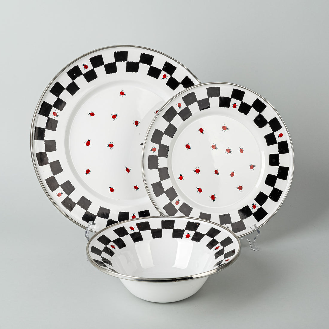 GOLDEN RABBIT Ludybug Enamelware 12 Pieces