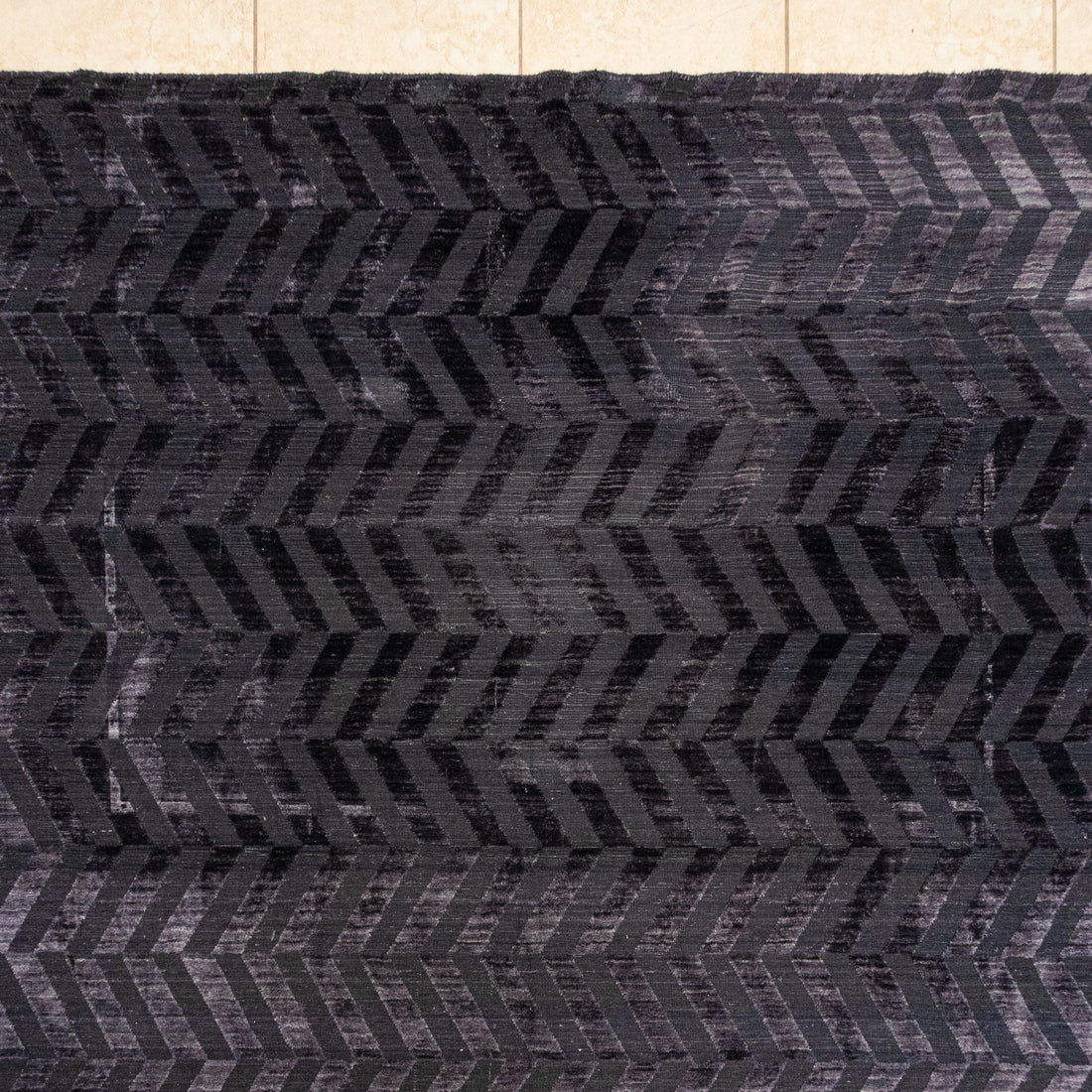 ELTE MKT Carapina Black Wool And Viscose Rug