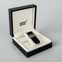 MONTBLANC Sterling Silver Platinum Plated Black Onyx Money Clip