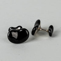 TIFFANY & CO Elsa Peretti Black Jade Bean Cufflinks