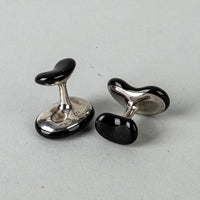 TIFFANY & CO Elsa Peretti Black Jade Bean Cufflinks