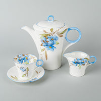 SHELLEY Syringa Blue W12025 Coffee Set 5 Pieces - Regent Shape