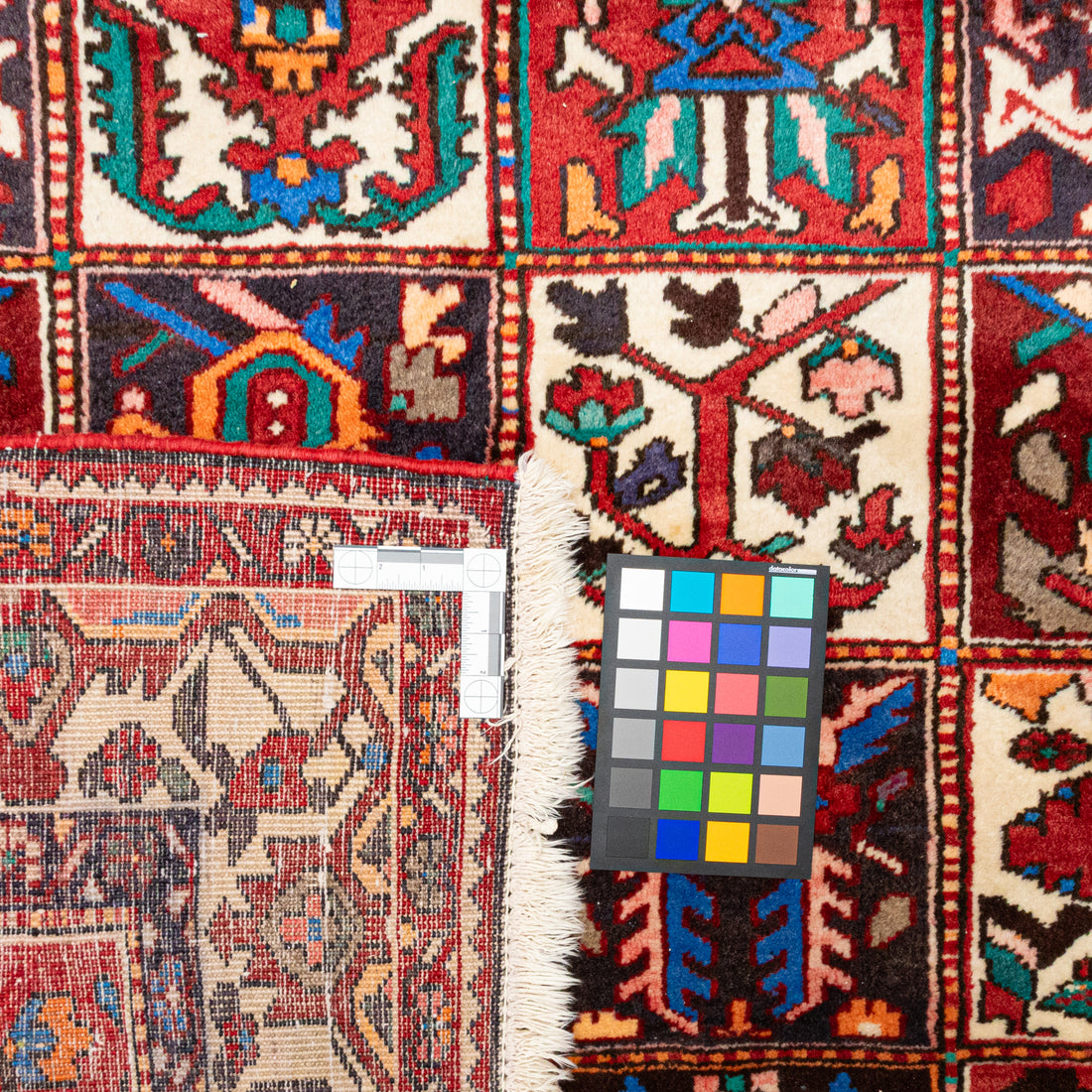 Hand Knotted Wool Bakhtiari Garden Tile Rug