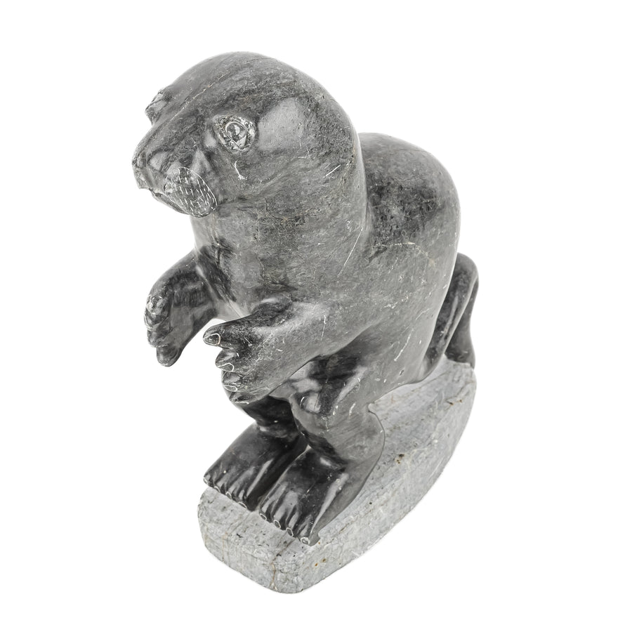 Kanayook Soapstone Carving - Standing Otter