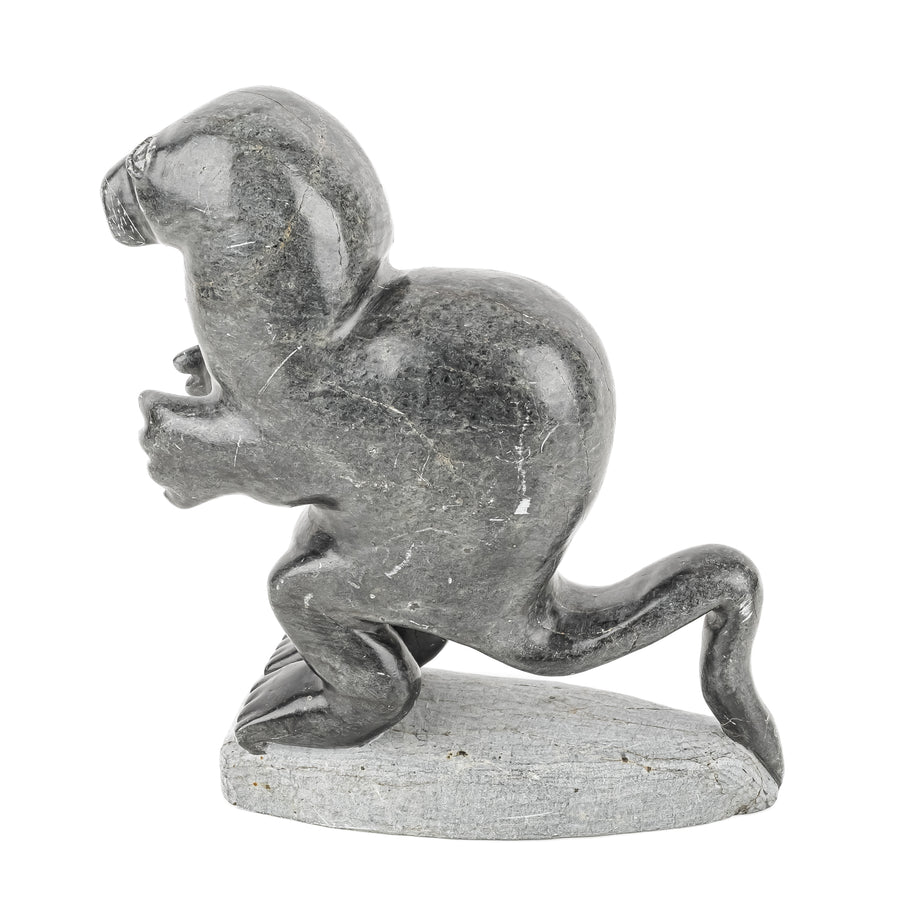 Kanayook Soapstone Carving - Standing Otter