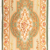 Wool Aubusson Style Needlepoint Rug 61"x37"