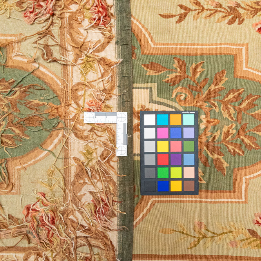 Wool Aubusson Style Needlepoint Rug 61"x37"