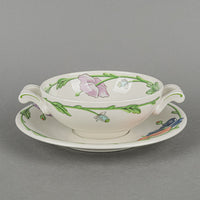 VILLEROY & BOCH Amapola Cream Soup & Saucers Set Of 4 - 8 Pieces