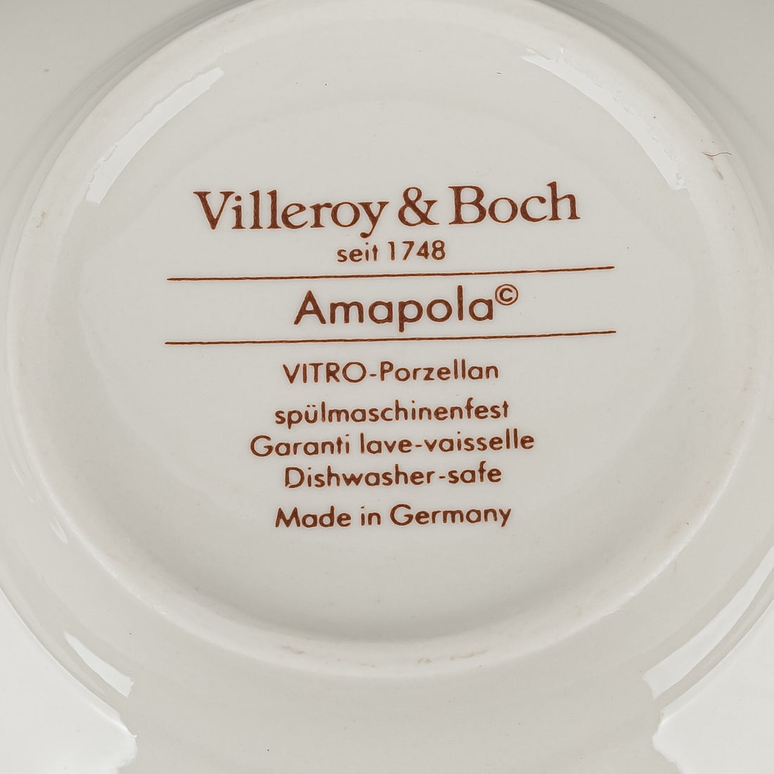 VILLEROY & BOCH Amapola Cream Soup & Saucers Set Of 4 - 8 Pieces