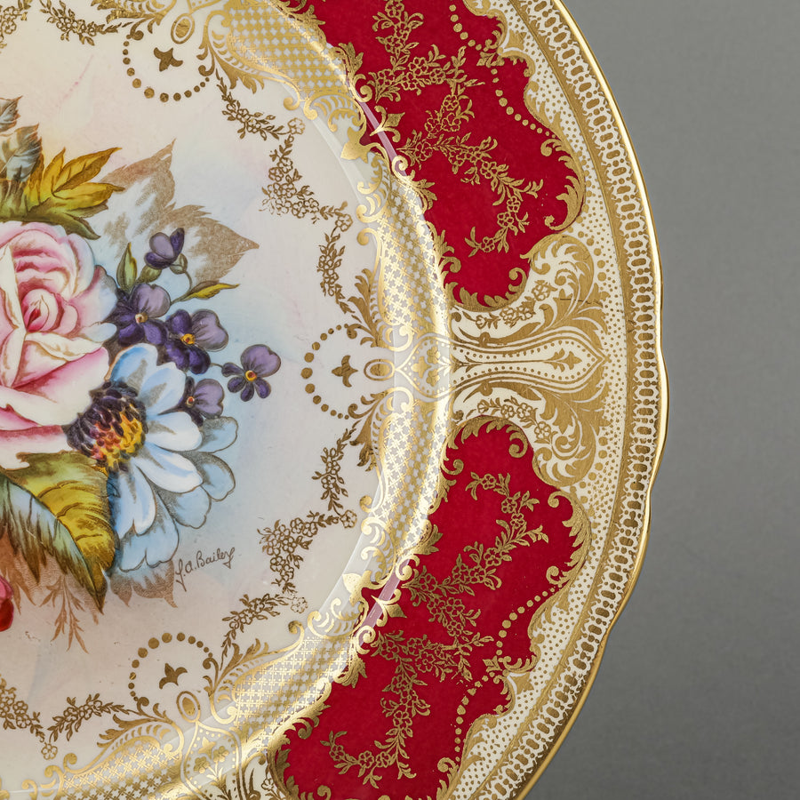 AYNSLEY JA Bailey Cabbage Rose 4953 Cabinet Plate