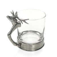 VAGABOND HOUSE Stag Pewter And Glass Mugs Set Of 2