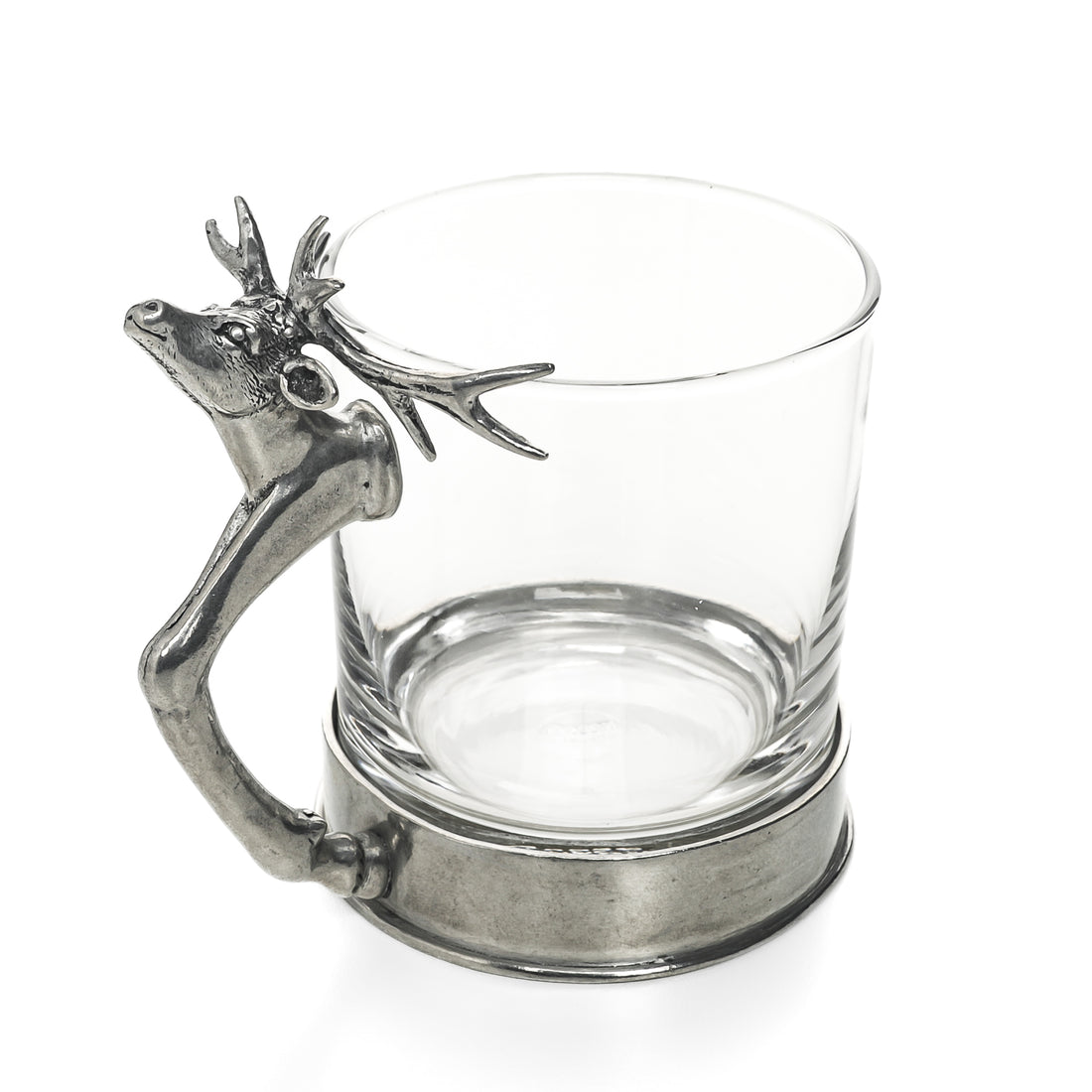 VAGABOND HOUSE Stag Pewter And Glass Mugs Set Of 2